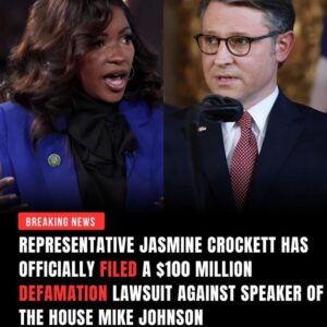 🔥 BREAKING: Rep. Jasmine Crockett Files $100 Million Defamation Lawsuit Against Speaker Mike Johnson — Washington Stunned nabeo