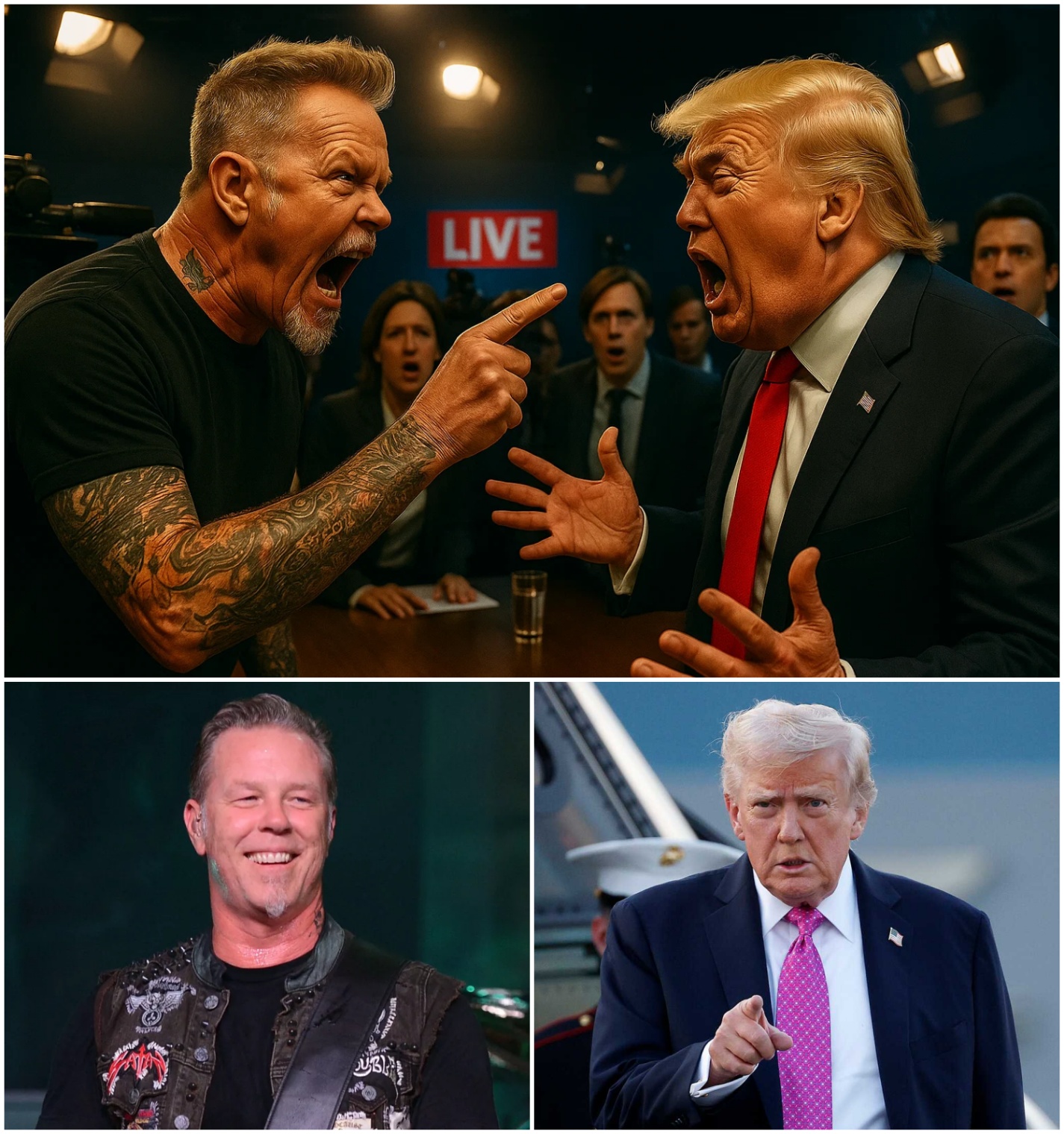 JAMES HETFIELD IGNITES FIRESTORM IN PRESS ROOM SHOWDOWN WITH DONALD TRUMP
nabeo