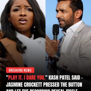 “Play it. I dare you.” That’s all Kash Patel said — before Jasmine Crockett reached into her folder, hit play… and let the recording speak for itself.