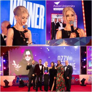Kelly Osbourne accepts Ozzy's Lifetime Achievement honour at Birmingham Awards