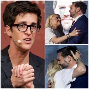 MSNBC's Rachel Maddow opened her show by displaying a viral photo of Erika Kirk and Vice President JD Vance. She then delivered a single