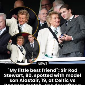 The legendary rocker, Sir Rod Stewart, 80, and his son, Alastair Wallace, 19, were spotted in matching dapper suits