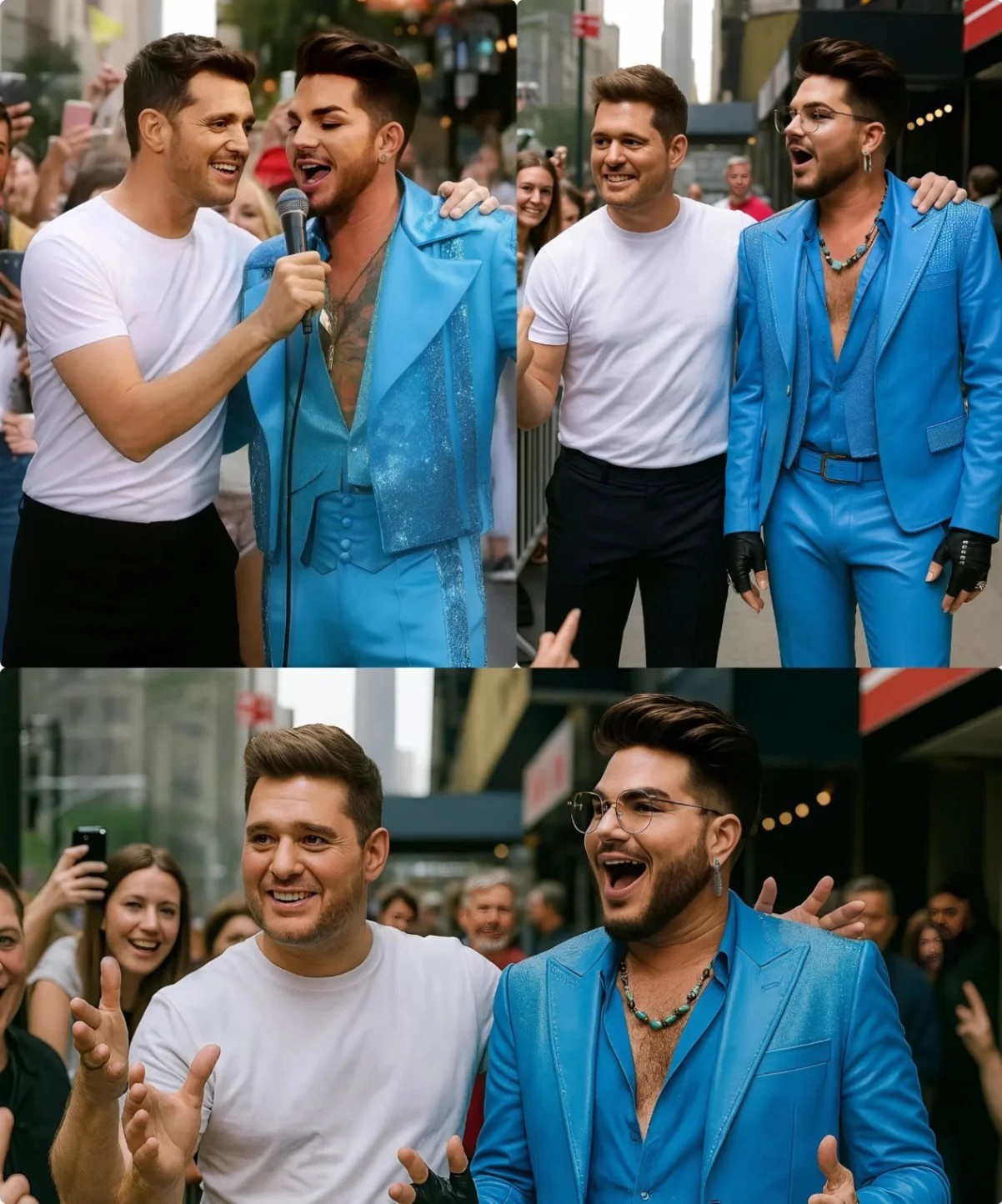 Street Symphony: Michael Bublé & Adam Lambert’s Impromptu Union Square Duet – A NYC Fairy Tale Come Alive lht