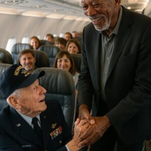 Freeman's Flight of Honor: Morgan Freeman Yields First-Class to a Veteran at 35,000 Feet – A Mid-Air Masterclass in Humility That Touched Down in Hearts. ws