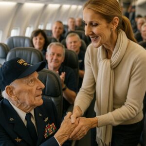 Dion's Divine Descent: Celine Dion Surrenders First-Class to a Veteran at 35,000 Feet – A Mid-Air Aria of Admiration That Touched the Heavens. ws