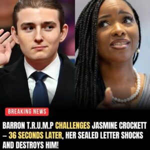 BREAKING: Barron Trump CHALLENGES Rep. Jasmine Crockett to an IQ Test — But 36 Seconds Later, She UNSEALS a Letter
