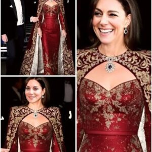 Princess Catherine DAZZLES in Crimson Cape Gown and Queen’s Jewels at Windsor Castle State Banquet 😱💖Krixi