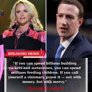 BREAKING: Miranda Lambert “torches” Mark Zuckerberg and other billionaires right to their faces for their greed — and then proves it with action