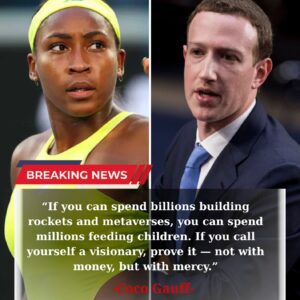 BREAKING: Coco Gauff “torches” Mark Zuckerberg and other billionaires right to their faces for their greed — and then proves it with action