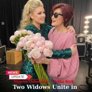 Emotional Moment: Two Widows Unite in Tears Behind the Stage Sharon Osbourne, still grieving the loss of her beloved Ozzy, walked slowly toward Erika Kirk