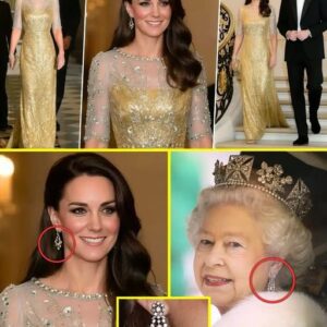 👑 BREAKING: Princess Catherine Dazzles in Jenny Packham & Historic Late Queen Jewelry – Steals the Spotlight with Prince William at British Embassy Gala 😱✨✨. Thỏ nè