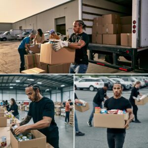 Lewis Hamilton quietly does the unthinkable leaving a Los Angeles charity event, silently loading box after box of food onto a truck in the dead of night with no cameras, no team...