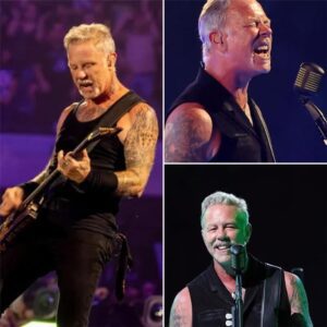 James Hetfield, the man of metal himself, came out firing on all cylinders, unleashing a powerhouse performance on both vocals and rhythm guitar during the heavy metal classic. ws
