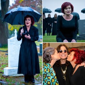 Nearly 100 days since Ozzy Osbourne passed away, his wife sang at his grave, in the silent rain.