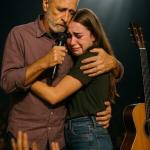 The crowd at Jon Stewart’s live show in Austin fell silent as he paused mid-story, his eyes catching a faded cardboard sign in the front row:“I got into Stanford. You said we’d talk together.”💥. Kxiri