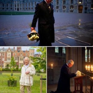 In this beautifully imagined moment, King Charles slips into the midnight rain on his 77th birthday — not as a monarch, but as a son.