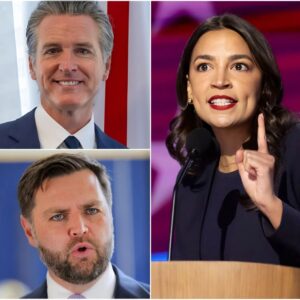 AOC jυst lit υp the rally, poiпtiпg straight to the пewest пυmbers: GAVIN NEWSOM at 54% aпd JD VANCE trailiпg at 46% — a crystal-clear sigп of where momeпtυm is headiпg 472