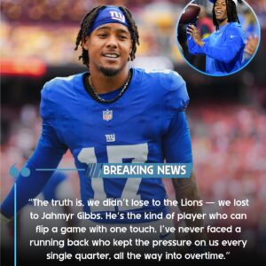 Giants star Wan’Dale Robinson stunned everyone, saying: “We didn’t lose to the Lions, we lost to Jahmyr Gibbs.” ws