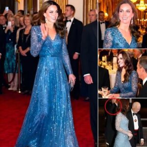 Windsor Is Buzzing Now! HRH Princess Catherine of Wales DAZZLES In in Ice-Blue Jenny Packham And Queen’s Heirloom Diamond Earrings at Diplomatic Gala