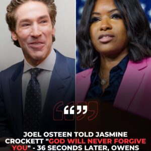 Joel Osteen told Jasmine Crokett that “God will NEVER forgive you” — 36 seconds later, Crokett DESTROYED him with cold, hard facts. No one could believe Osteen actually said nabeo