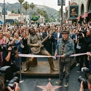 NEIL YOUNG MAKES HISTORY: FIRST MUSIC LEGEND TO RECEIVE A FULL BODY STATUE ON THE HOLLYWOOD WALK OF FAME. Krixi