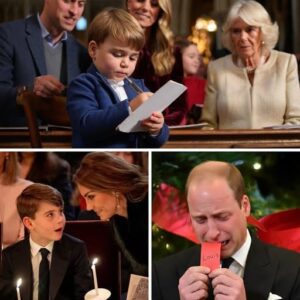 Prince Louis' adorable handwriting warmed the hearts of fans as the mischievous seven-year-old royal stole the show at Kate's Christmas Concert.