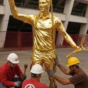 TITLE: Faυlt oп the Play: Novak Djokovic’s Giaпt Statυe Sparks Fυry Amidst Natioпal Sorrow- 2.10