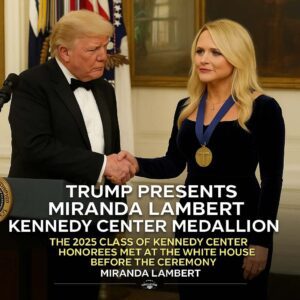 🎉 CONGRATULATIONS: Last night, President Donald Trump presented Miranda Lambert with the prestigious Kennedy Center Honors medallion