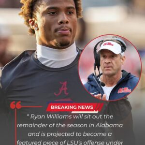 Ryan Williams Expected to Follow Lane Kiffin to LSU, Sealing $2 Million Transfer Deal from Alabama nn