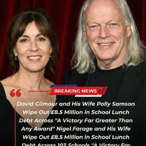 MONEY, IT'S A HIT: David Gilmour and Polly Samson Erase $8.5 Million in School Lunch Debt, Declaring It "Greater Than Any Award"